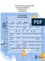 Horario de Clases Quinto Primaria