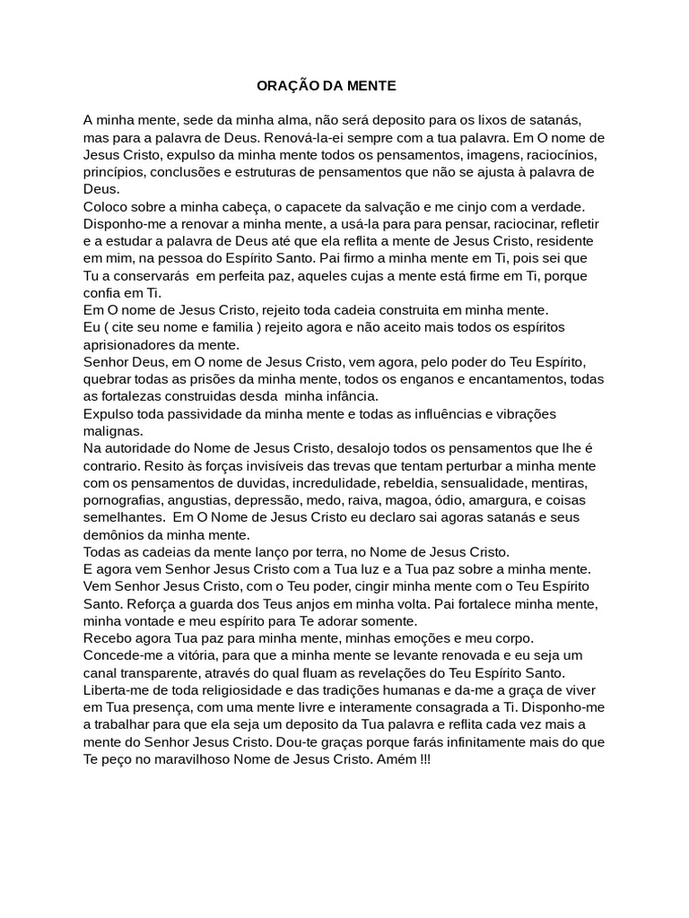 Ora ao da mente documentos google download gr tis pdf jesus ora o