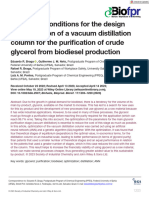 Optimized Conditions For The Design and Operation of A Vacuum Distillation Column