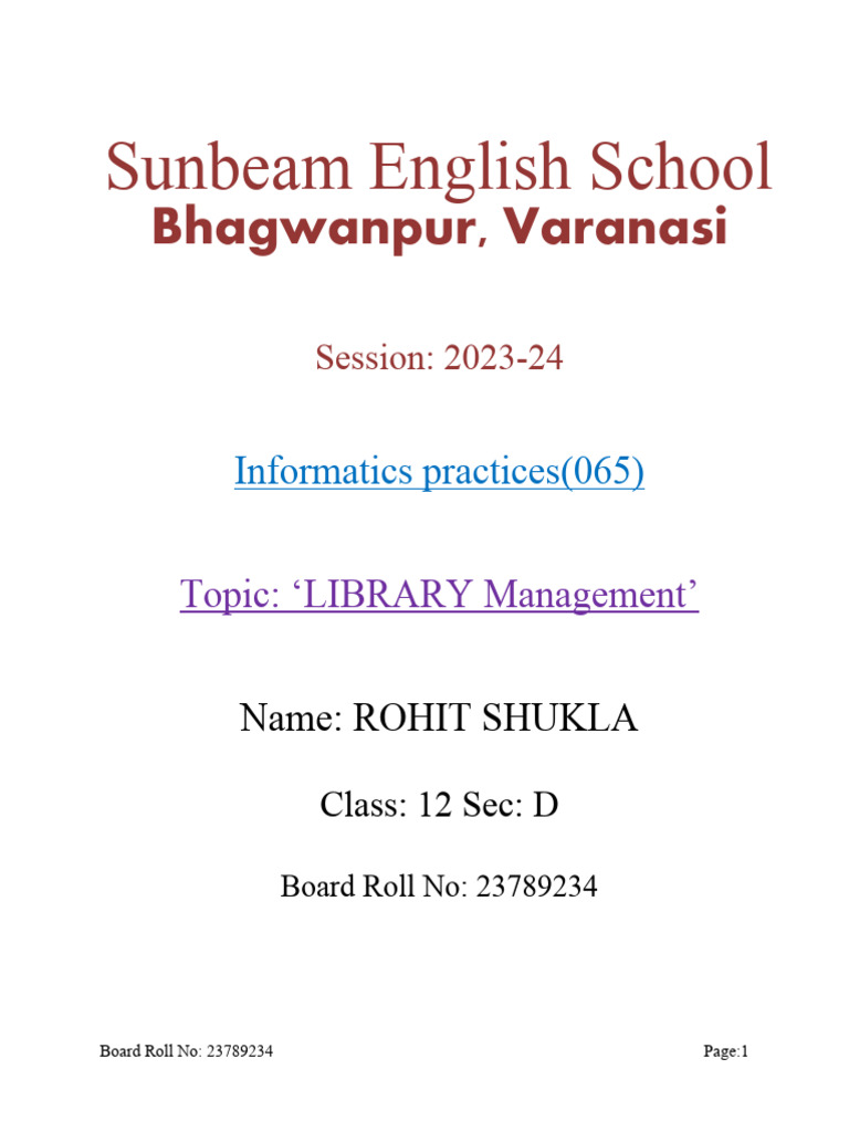 Library Management Project Overview | PDF | Python (Programming ...