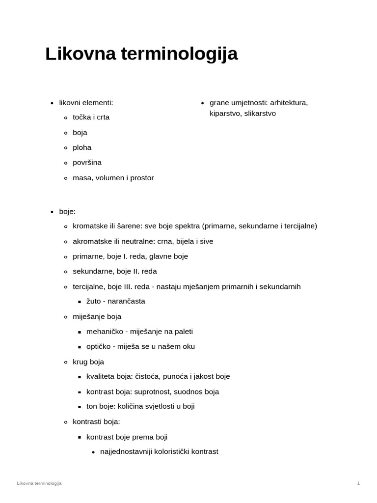 Likovna Terminologija | PDF
