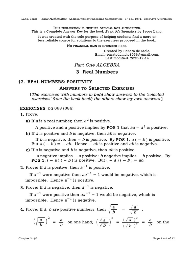 En 0302 serge lang basic mathematics answers pdf square root