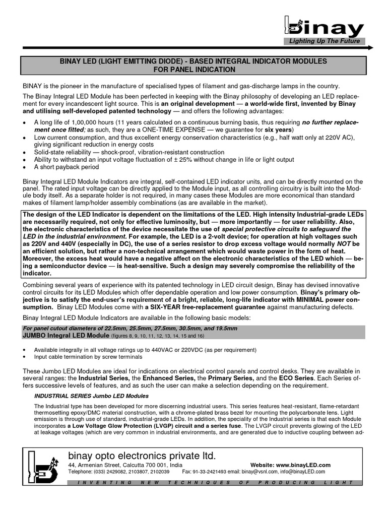 Binay Opto Electronics Private LTD PDF