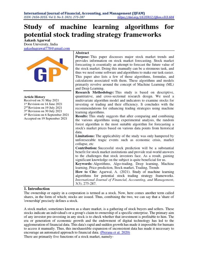 Study of Machine Learning Algorithms For Ee57d090 | PDF | Support ...