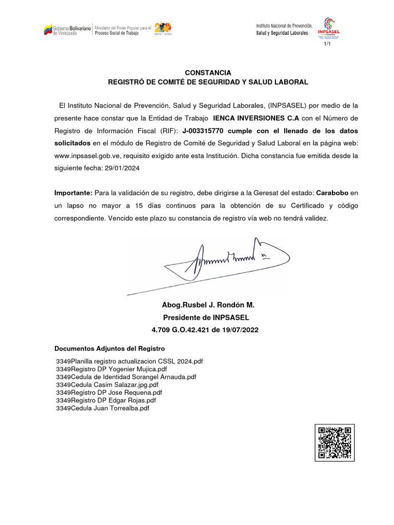Constancia de Registro CSSL 2024 | PDF