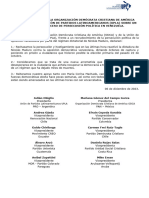 Declaración Conjunta ODCA - UPLA Persecusión Oposición Venezolana 07.12.2023