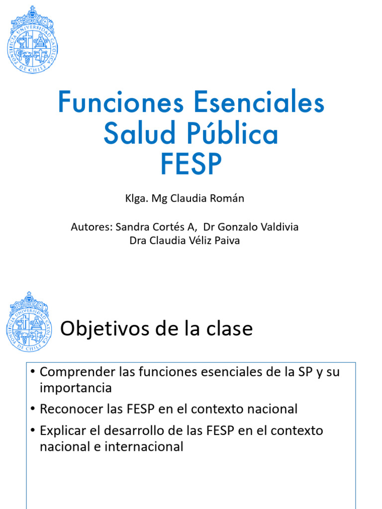Funciones Esenciales de Salud Pública | PDF | Salud pública | Gestión ...