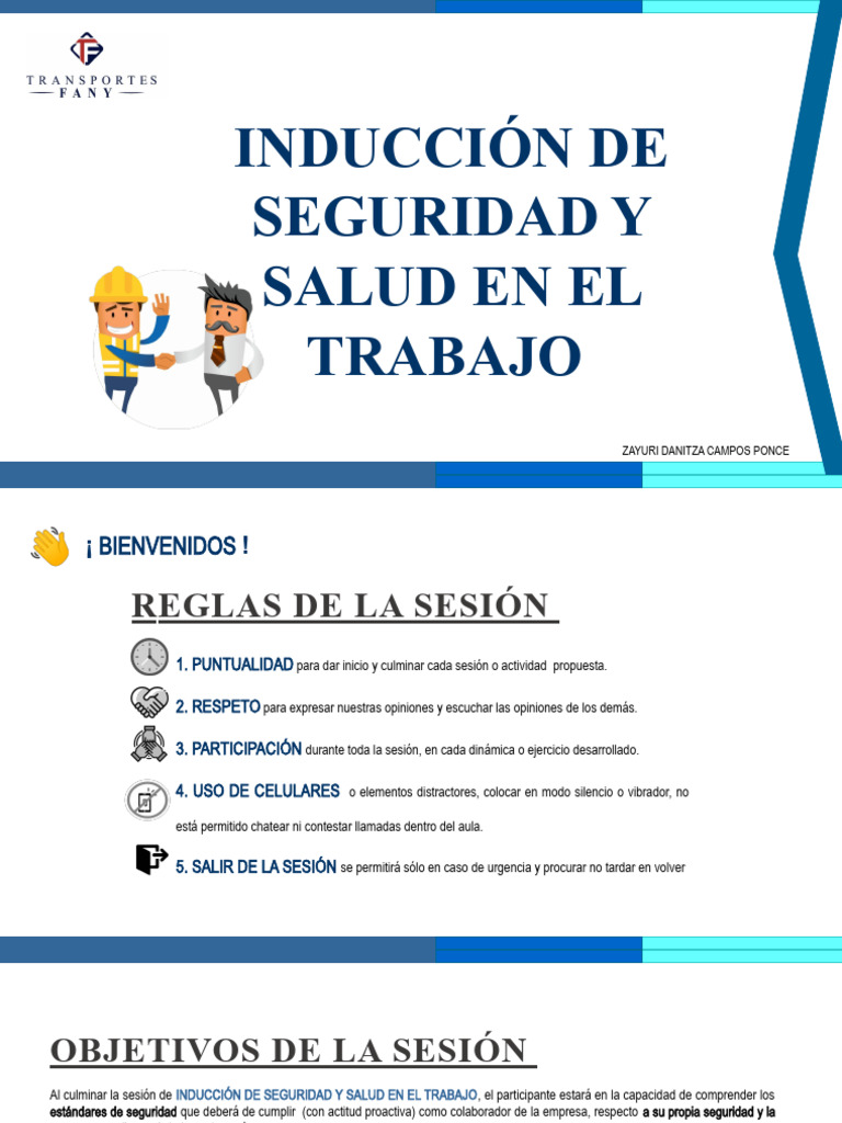 Inducción De Seguridad Y Salud En El Trabajo Empresa De Transporte