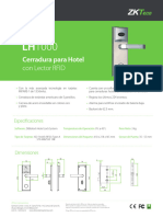 ZKTeco Colombia Smartlocks Hotel LH1000 Ficha Tecnica