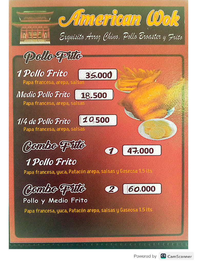 Carta American Wok PDF