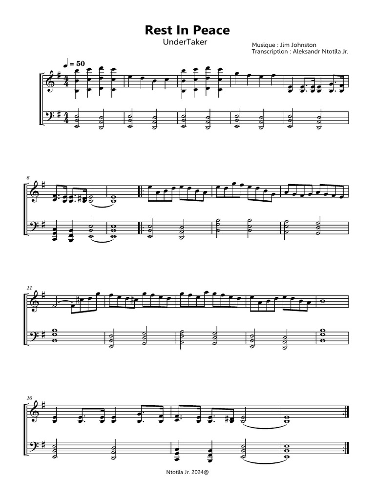Rest In Peace Notes and PDF Download | PDF