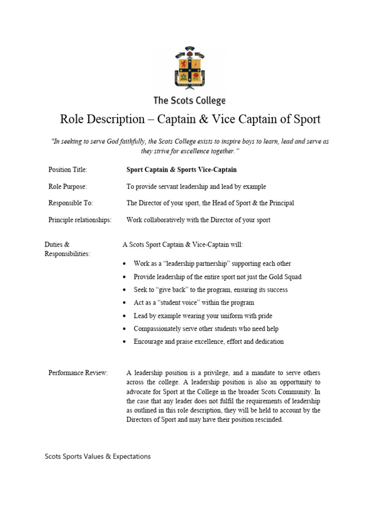 Sport Captains | PDF | Leadership