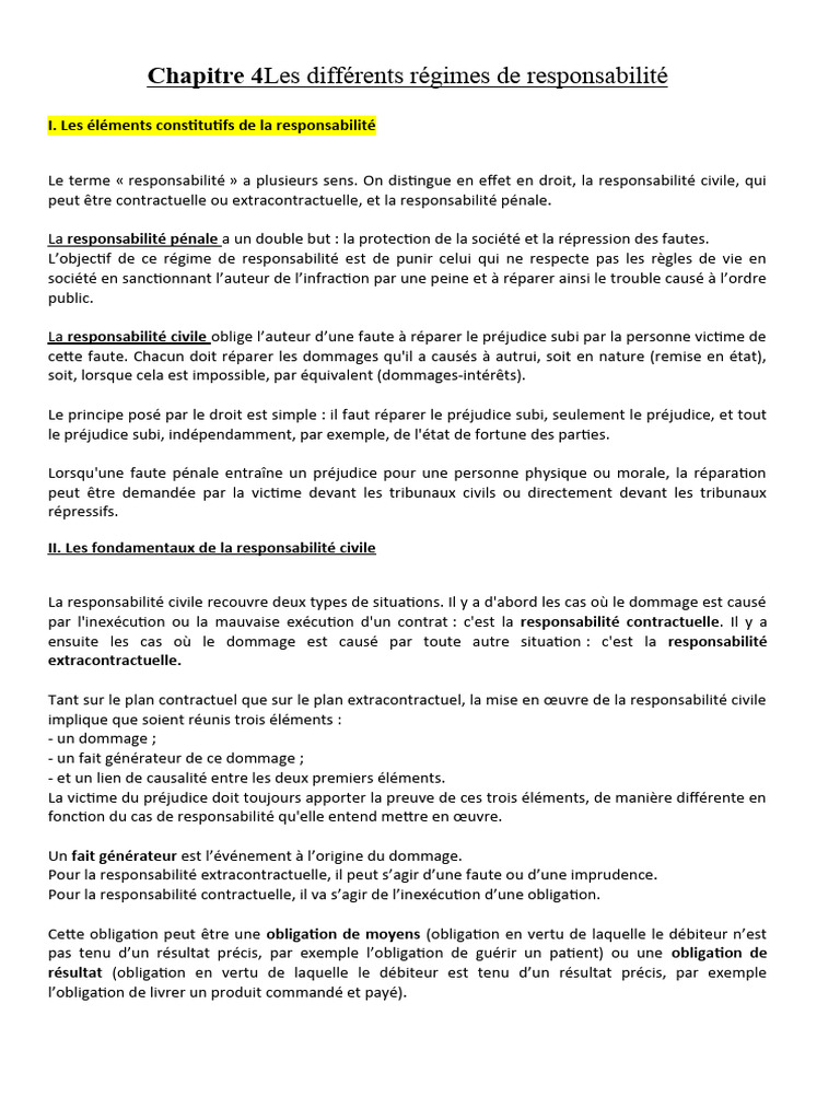 Régimes de responsabilité civile et pénale | PDF | Droit des ...