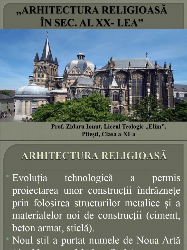 Prezentare Arhitectura Religioasa Cls. 11 | PDF