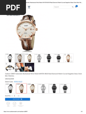 Cadisen C8097 Automatic Mechanical Wrist Watch MIYOTA 9