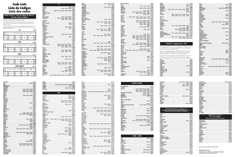 RCA RCR3273E Code List Overview | PDF | Technology & Engineering
