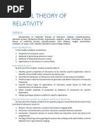 Special Theory of Relativity