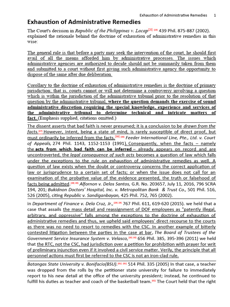 Exhaustion of Administrative Remedies Download Free PDF Jurisdiction Mootness