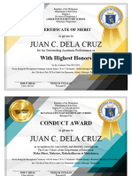 Award Certificates by Sir Tristan Asisi