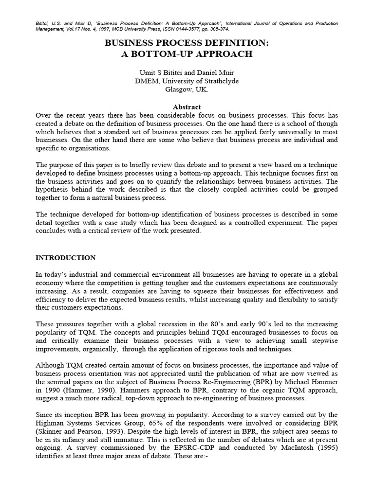 BusinessProcessDefinitionABottom-upApproach | PDF | Business Process ...