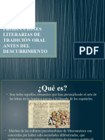 Producciones Literarias de Tradición Oral Antes Del Descubrimiento-Literatura Precolombina