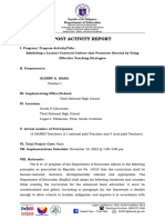 Post Activity Report - Student Centered
