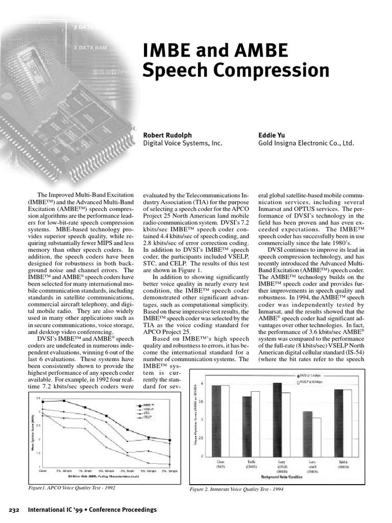 IMBE and AMBE Compression | PDF