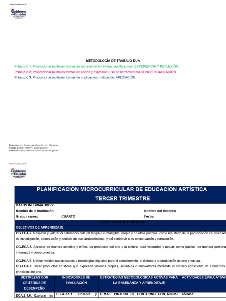 Eca - 3er - Trimestre 4to Grado | PDF