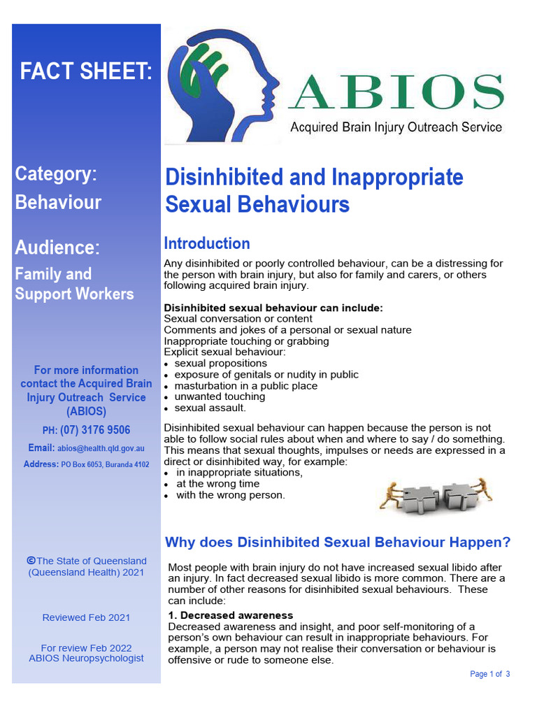 Disinhibition Behavior | PDF | Communication | Nonverbal Communication