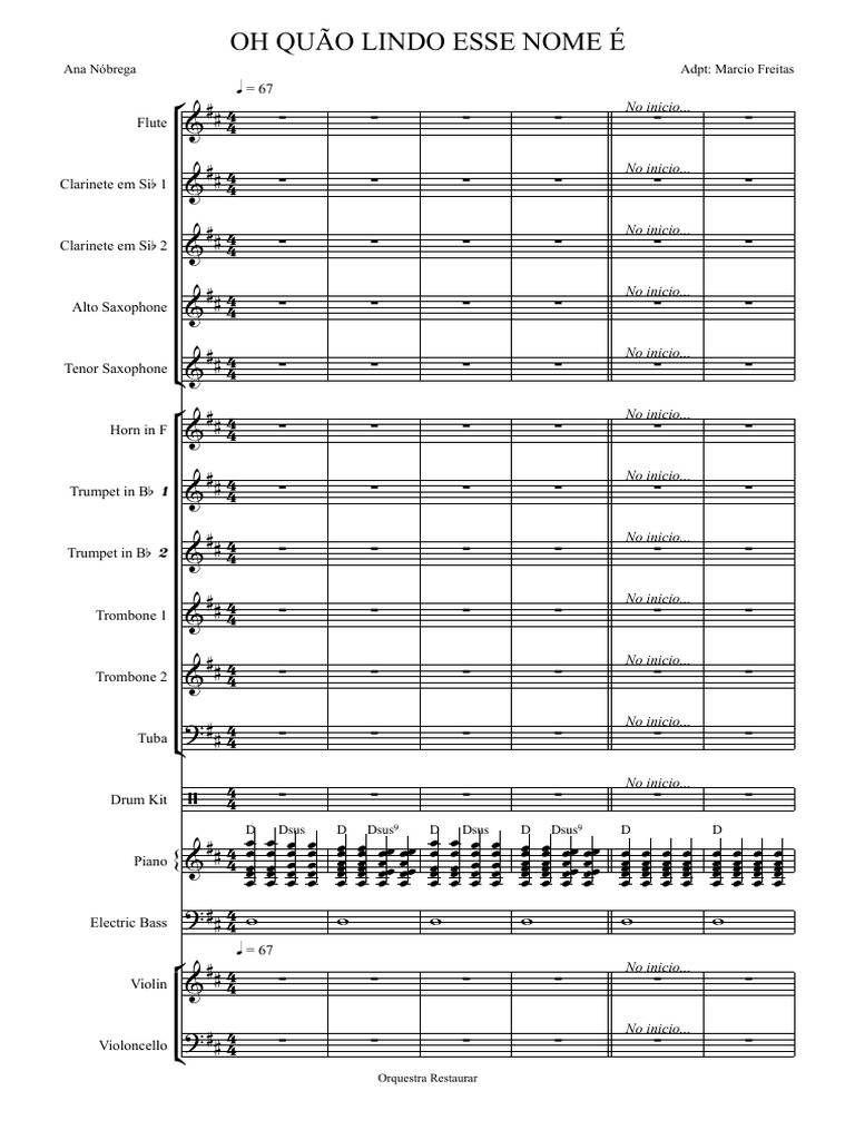 Oh Quão Lindo Esse Nome É - Partituras e Partes | PDF | Instrumentos ...