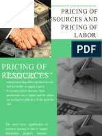 Pricing of Resources and Price of Labor