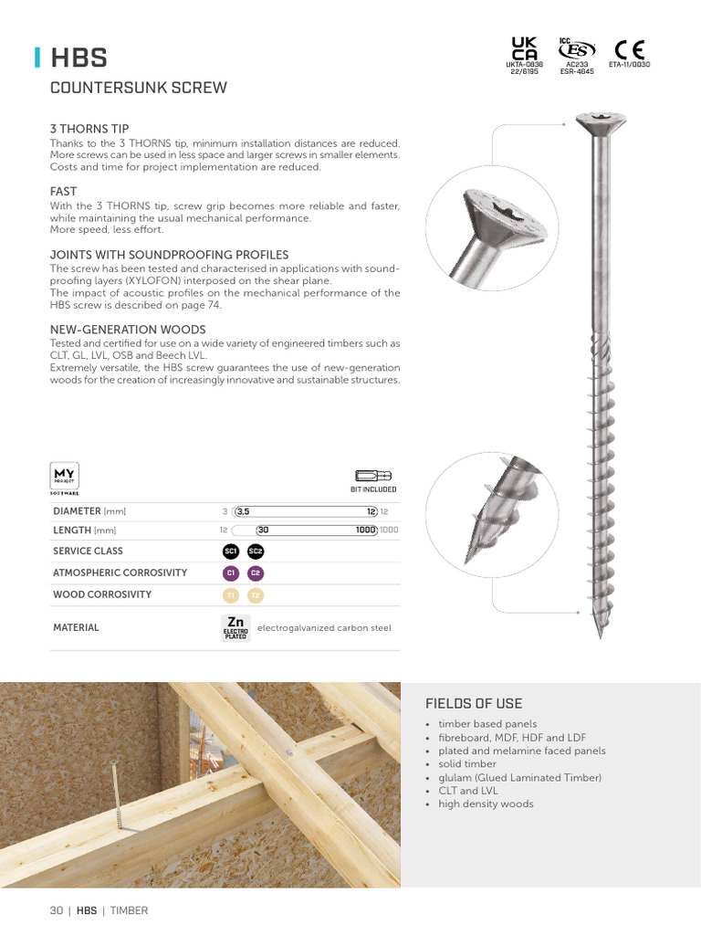 Hbs En Technical Data Sheet Pdf Screw Lumber
