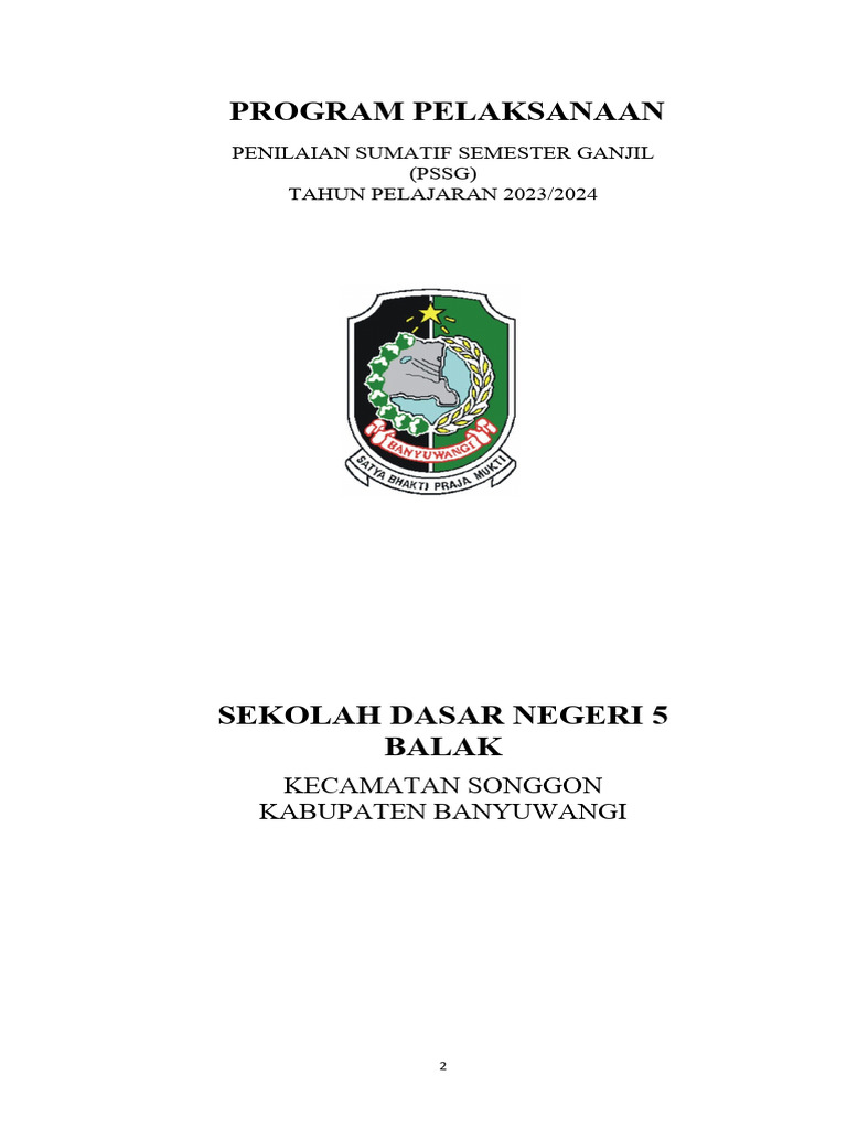 Program PSSG SDN 5 Balak 2023/2024 | PDF