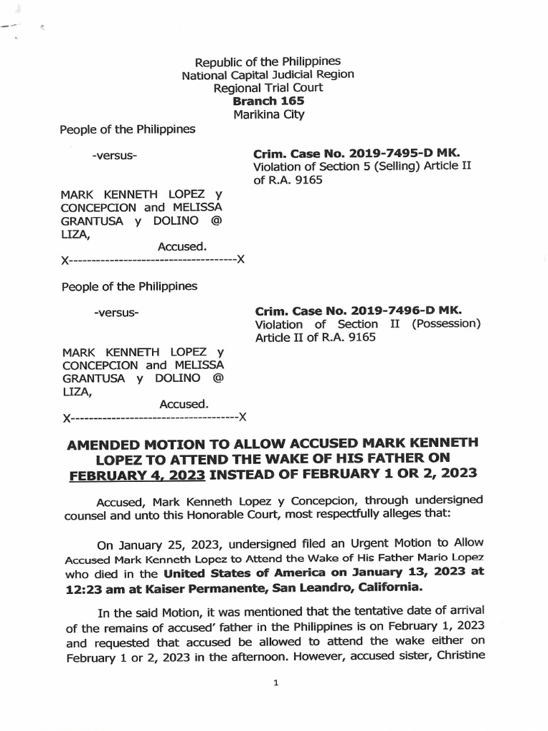 AMENDEDMOTIONMARKKENNETHLOPEZRTC165MK2023 | PDF