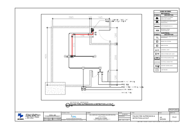 FM-200 Fire Suppression Layout | PDF | Manufactured Goods | Equipment