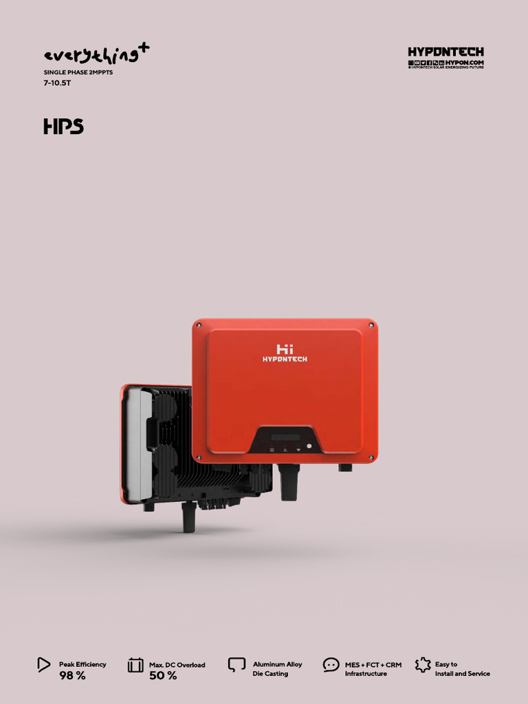 Datasheet - INVERSOR HYPONTECH HPS-10500T | PDF