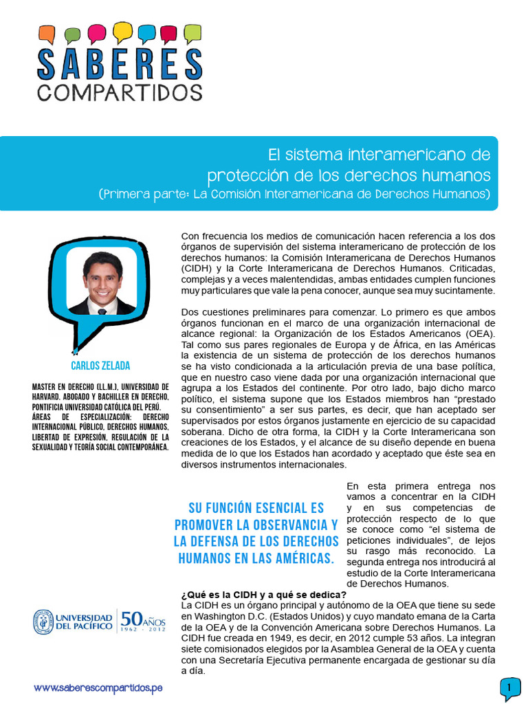 Funciones de la CIDH en Derechos Humanos | PDF | Convenio europeo de ...