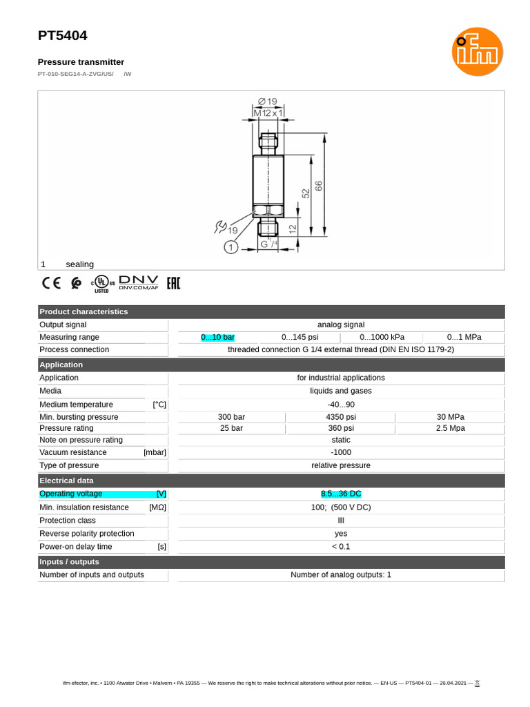 PT5404 01 - en Us | PDF | Pressure | Pascal (Unit)