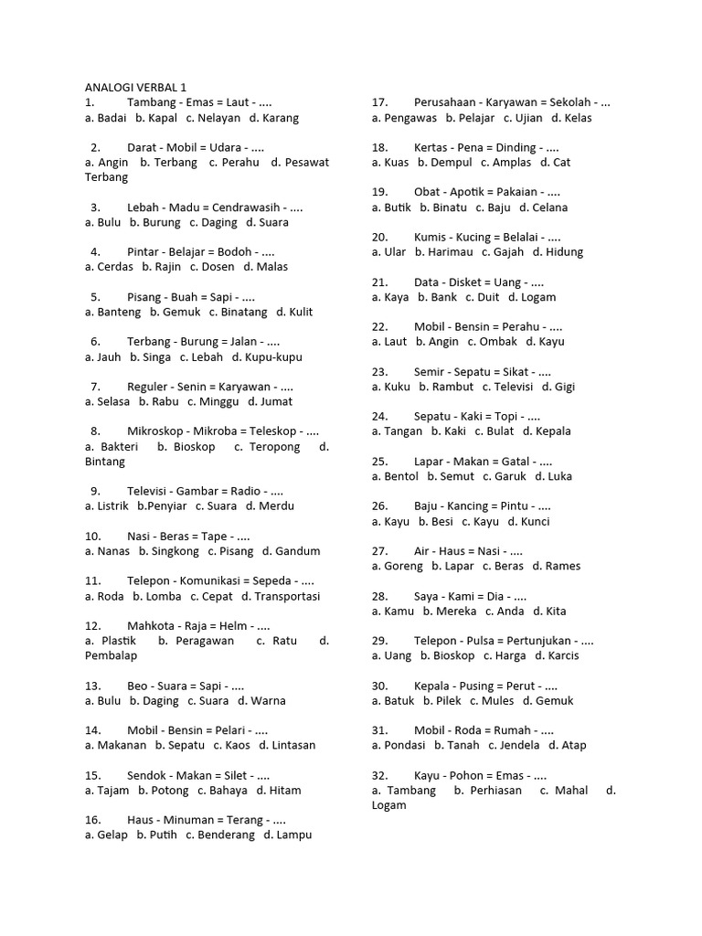 Analogi Verbal 1 PDF