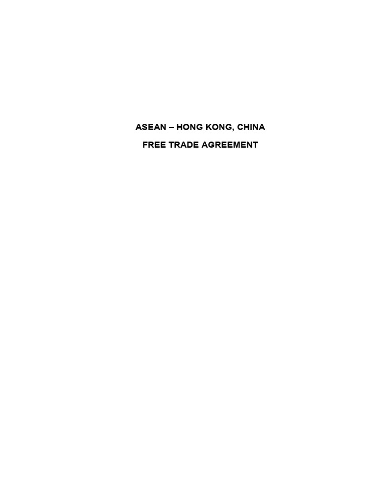 AHKFTA Agreement | PDF