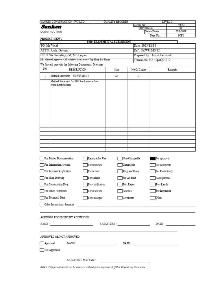 MS-B01 Roof Terrace Floor Crack Rectification | PDF | Building ...