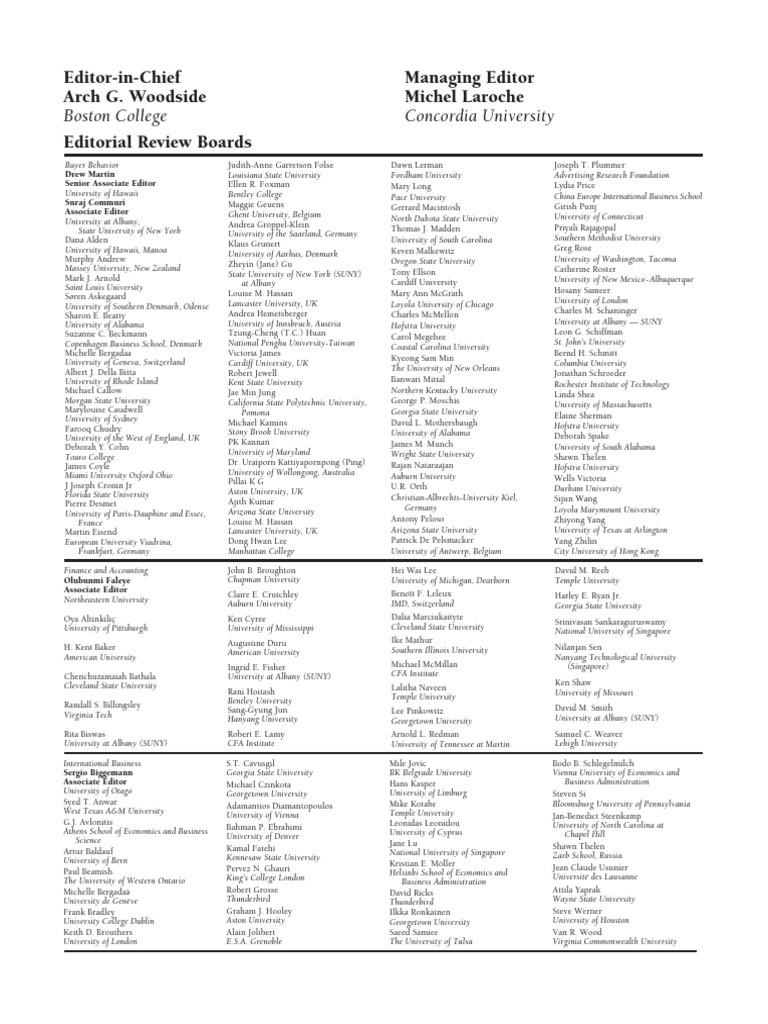 Editorial Board Members List | PDF | Universities And Colleges