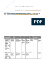 Operazionalizacion de Variables