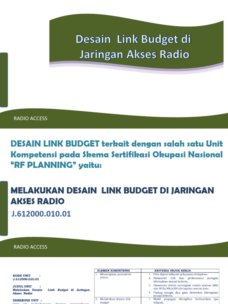 Desain Link Budget Jaringan Akses Radio | PDF