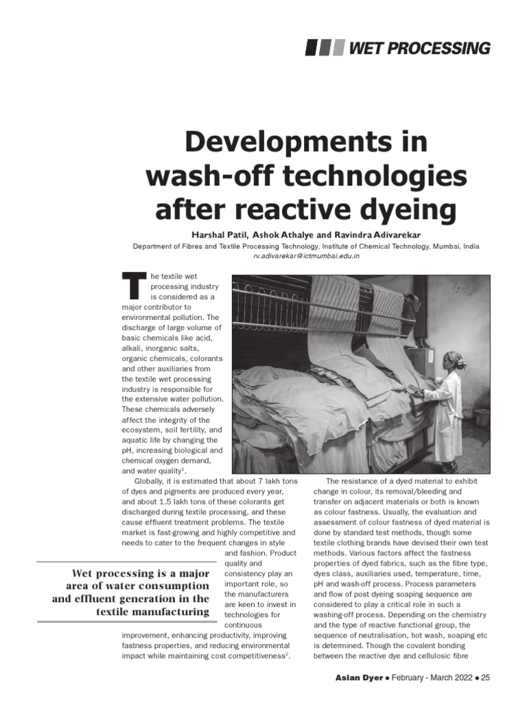 Advances in Reactive Dye Wash-Off Techniques | PDF | Technology ...