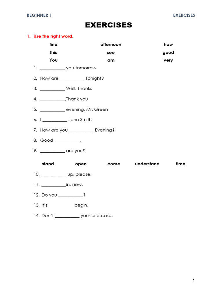 Excercises | PDF