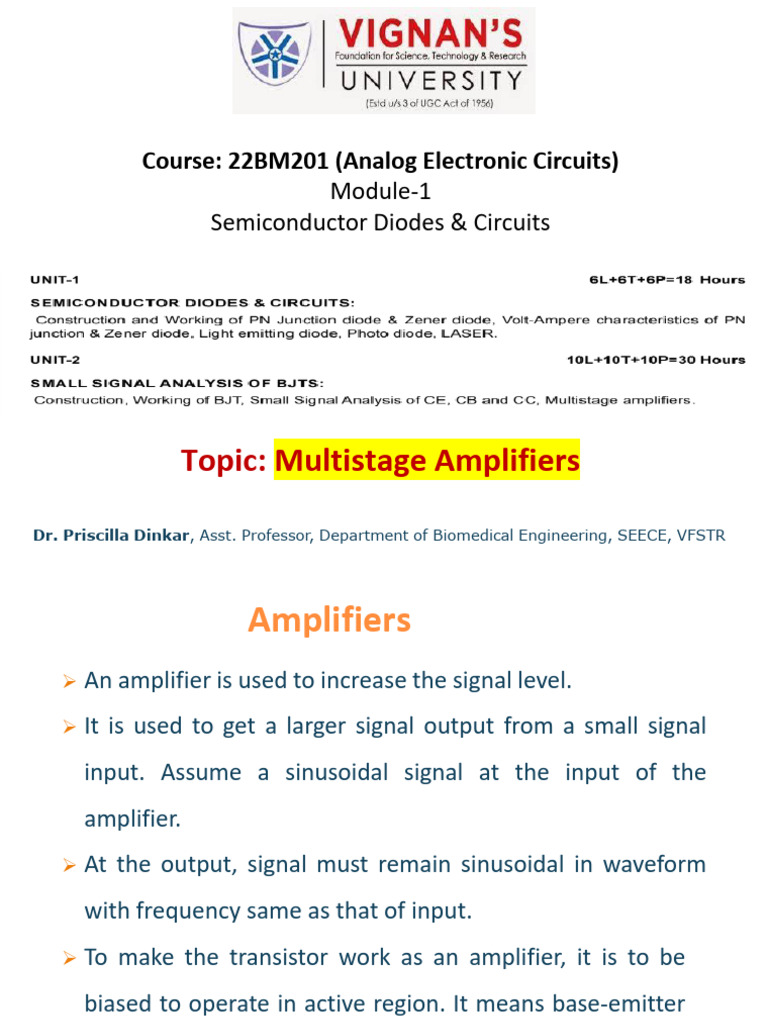 Multistage Amplifiers Guide | PDF | Science & Mathematics | Technology ...