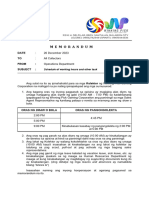 Schedule of Working Hours and Other Task