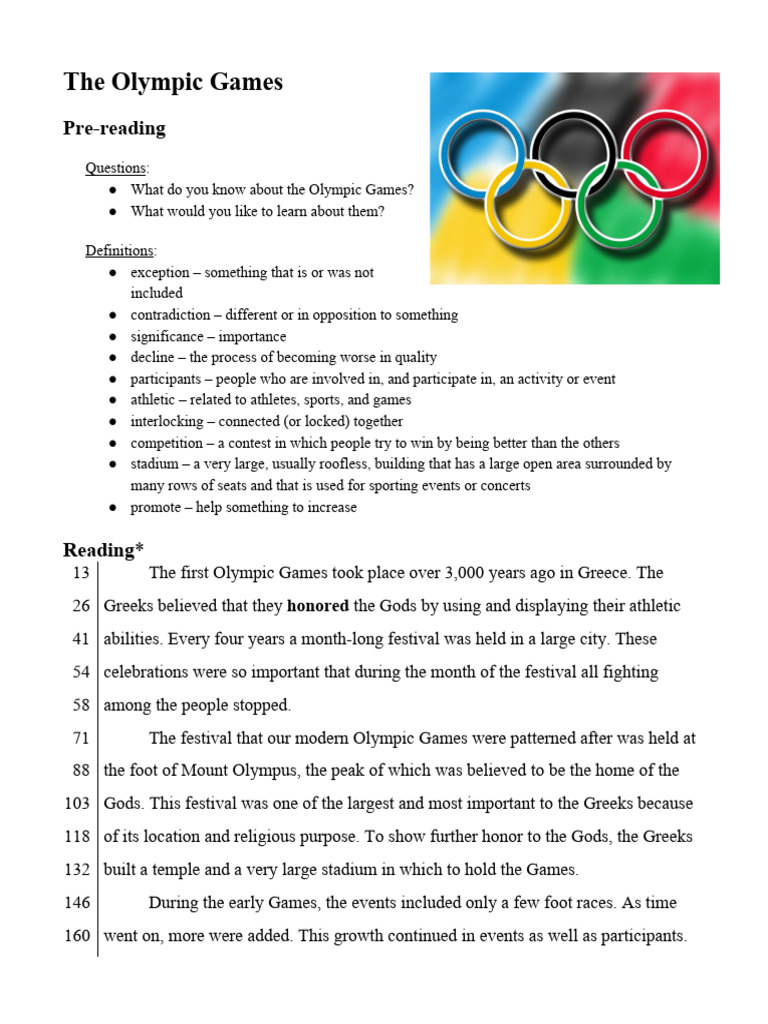 Olympic Story Pdf Olympic Games Multi Sport Events