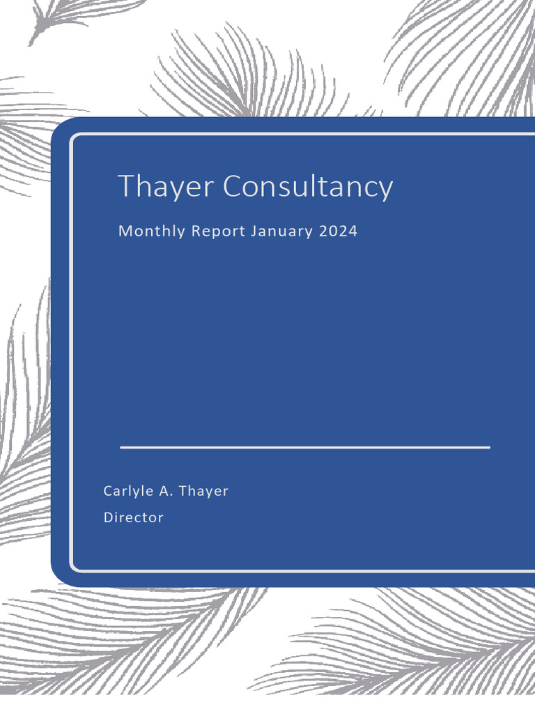 Thayer Consultancy Monthly Report January 2024 PDF Vietnam